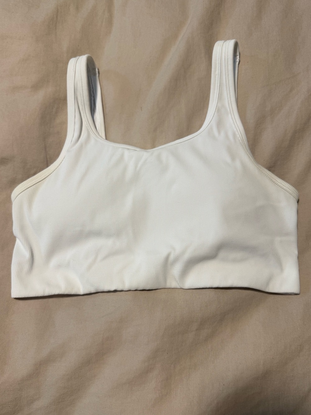 LULULEMON Nulu Ribbed Scoop-Neck Bra White – Light Support B/C Cup